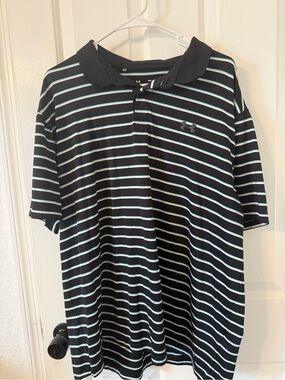Under Armour Men’s Black Polo with White Stripes